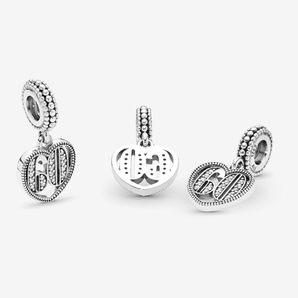 <<NEWLY RETIRED>> 60th Celebration Dangle Charm Sterling Silver